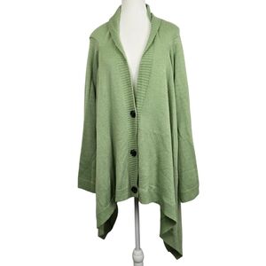 Mia Moda Sage Green Knit Cardigan | Size 24 | 3-Button Closure